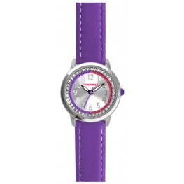 Fialové třpytivé dívčí hodinky se kamínky CLOCKODILE SPARKLE CWG5072