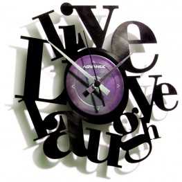 Hodiny Discoclock 007 Live love laugh 30cm