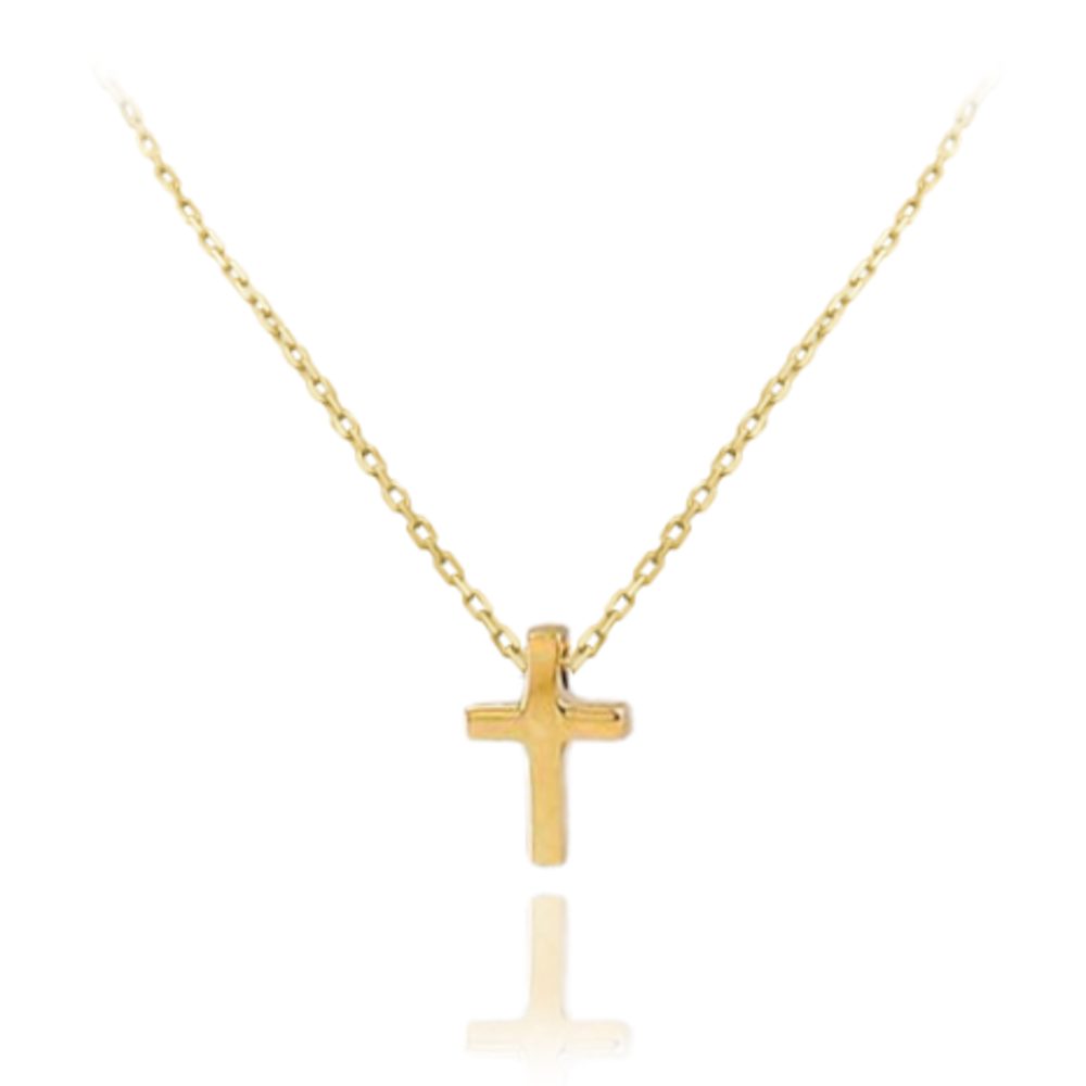 MINET Elegantní zlatý náhrdelník křížek Au 585/1000 1
