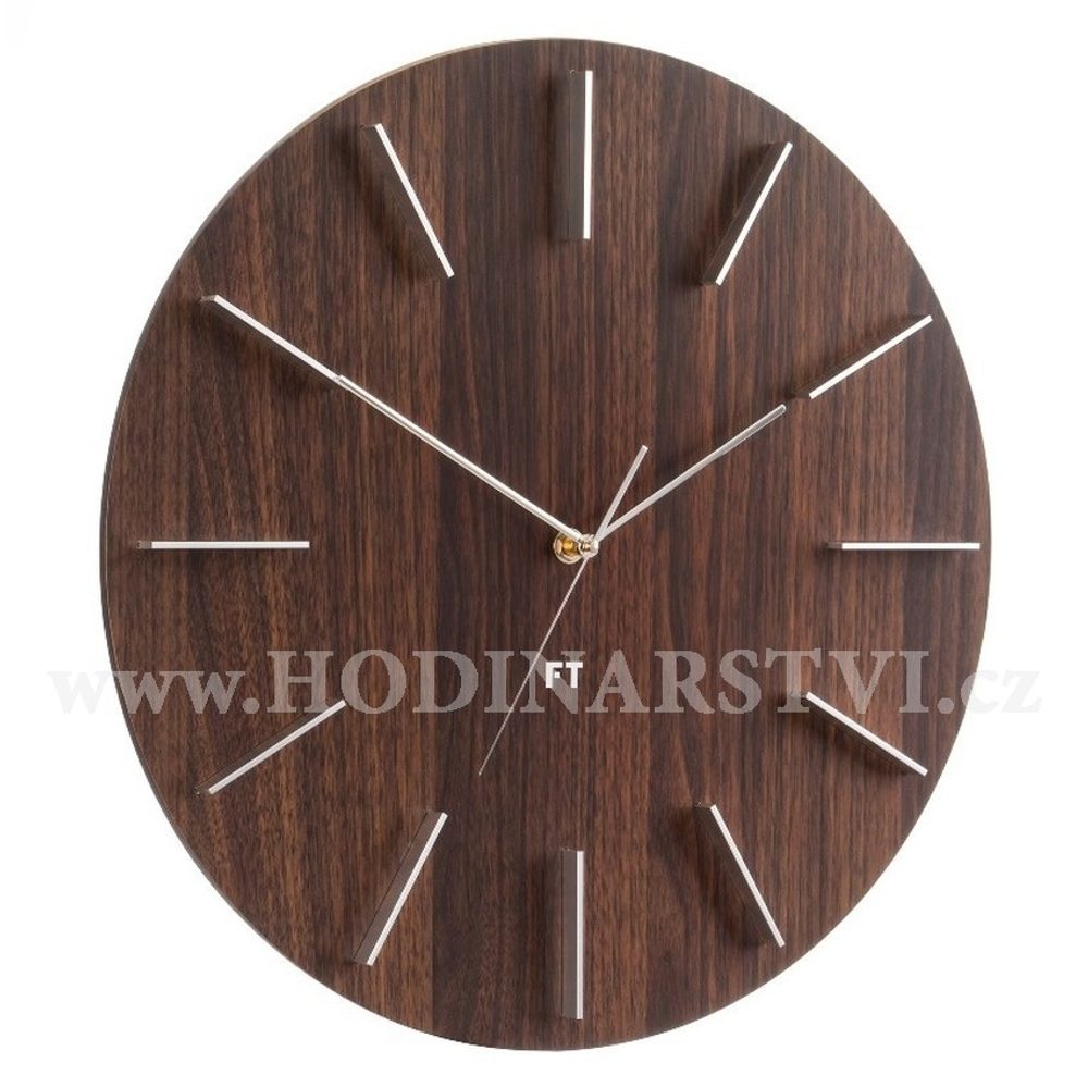 Designové nástěnné hodiny Future Time FT2010WE Round dark natural brown 40cm